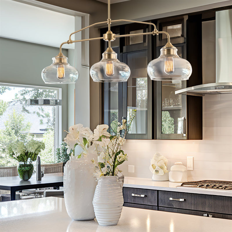 Harlow 38" Modern Industrial Farmhouse 3-Light Kitchen Island Light