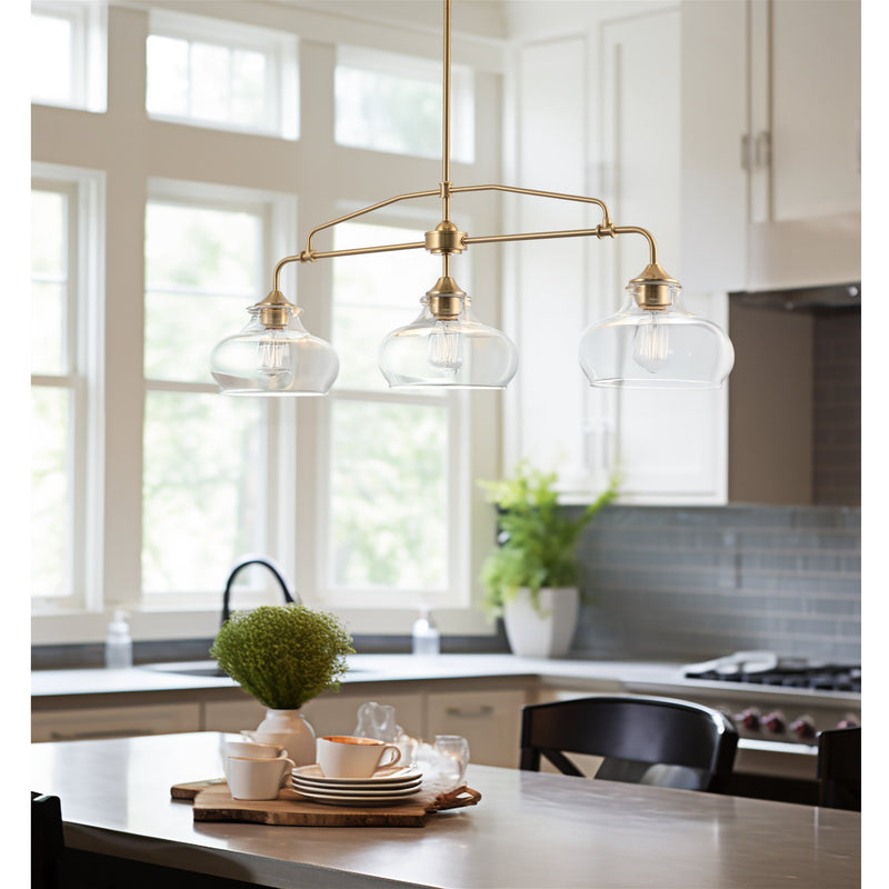 Harlow 38" Modern Industrial Farmhouse 3-Light Kitchen Island Light