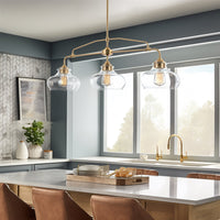 Harlow 38" Modern Industrial Farmhouse 3-Light Kitchen Island Light