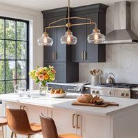 Harlow 38" Modern Industrial Farmhouse 3-Light Kitchen Island Light