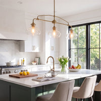 Harlow 38" Modern Industrial Farmhouse 3-Light Kitchen Island Light