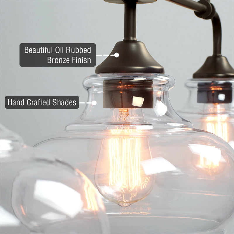 Harlow 38" Modern Industrial Farmhouse 3-Light Kitchen Island Light