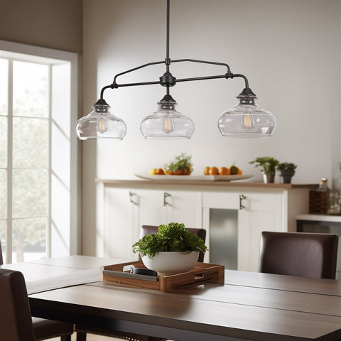 Harlow 38" Modern Industrial Farmhouse 3-Light Kitchen Island Light