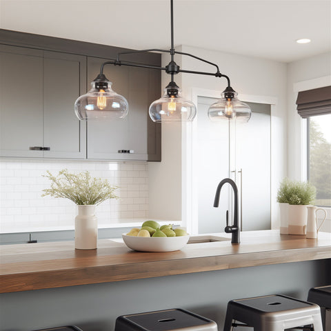 Harlow 38" Modern Industrial Farmhouse 3-Light Kitchen Island Light