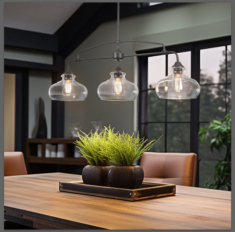 Harlow 38" Modern Industrial Farmhouse 3-Light Kitchen Island Light