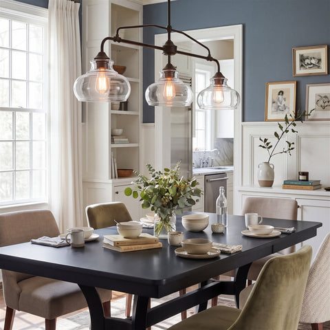 Harlow 38" Modern Industrial Farmhouse 3-Light Kitchen Island Light