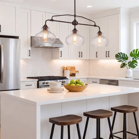 Harlow 38" Modern Industrial Farmhouse 3-Light Kitchen Island Light