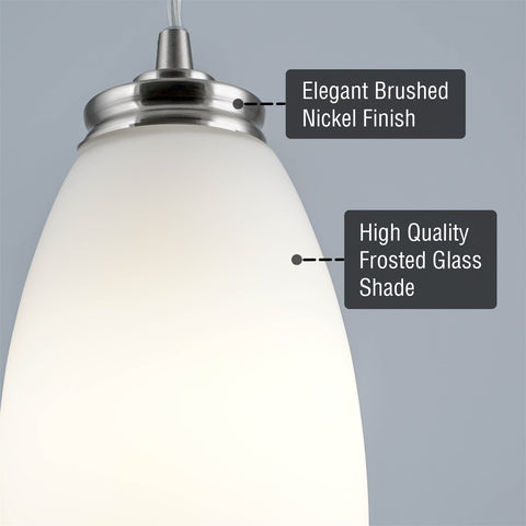 Coast 9" Modern Oval Mini Pendant Light, 2-Pack