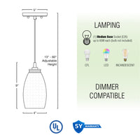 Coast 9" Modern Oval Mini Pendant Light, 2-Pack