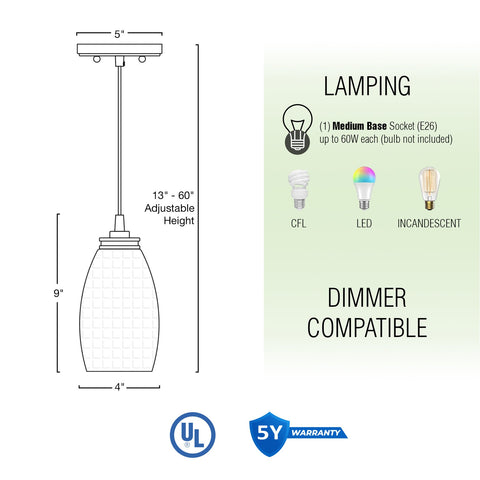 Coast 9" Modern Oval Mini Pendant Light, 2-Pack