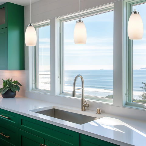 Coast 9" Modern Oval Mini Pendant Light, 2-Pack