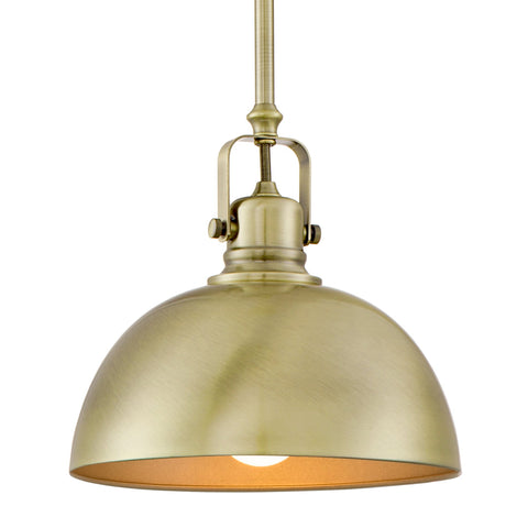 Kira Home Belle 9" Contemporary Industrial 1-Light Pendant Light, Adjustable Length + Shade Swivel Joint, Brushed Brass Finish