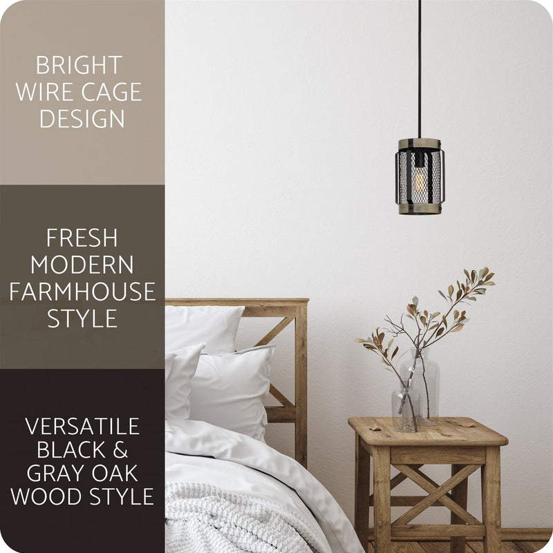 Giles 11" Modern Farmhouse Lattice Hanging Lantern Pendant Light