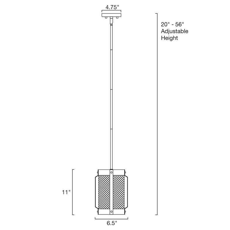 Giles 11" Modern Farmhouse Lattice Hanging Lantern Pendant Light