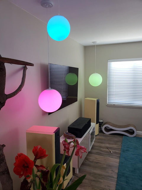 Ceres 12" Mid-Century Modern Hanging Orb Pendant Light