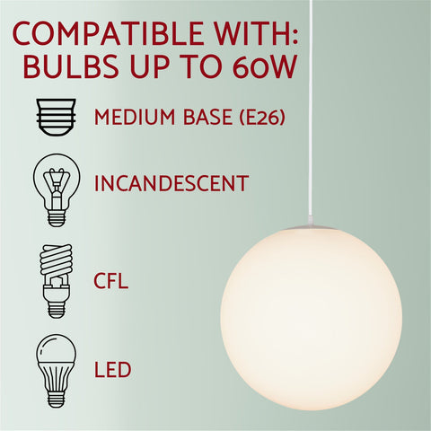 Ceres 12" Mid-Century Modern Hanging Orb Pendant Light