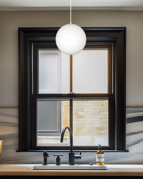 Ceres 8" Mid-Century Modern Hanging Orb Pendant Light