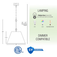 Vida 18" Modern Industrial Pendant Light