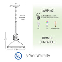 Beacon 11" Industrial Farmhouse Pendant Light