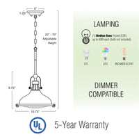 Beacon 11" Industrial Farmhouse / Nautical Pendant Light