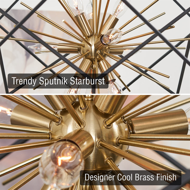 Berkshire 27" 9-Light Mid Century Modern Foyer Geometric Pendant Light