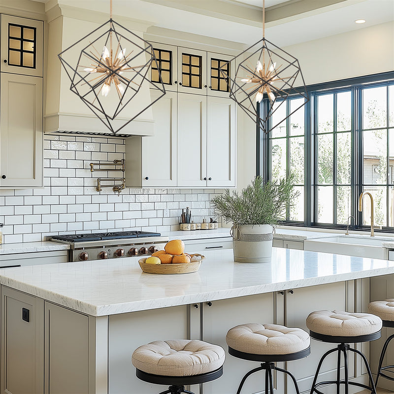 Berkshire 27" 9-Light Mid Century Modern Foyer Geometric Pendant Light