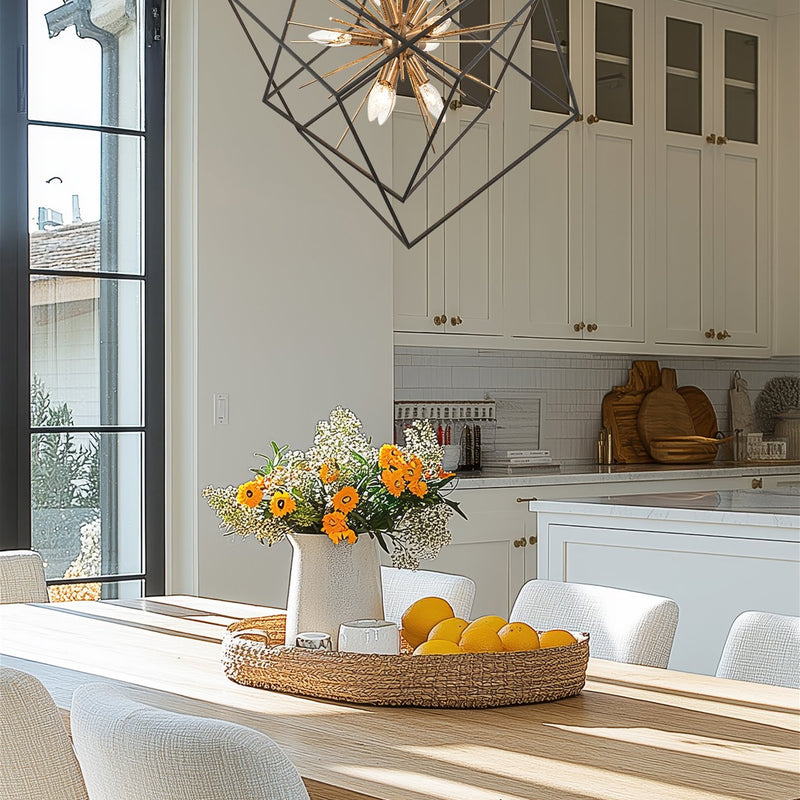 Berkshire 27" 9-Light Mid Century Modern Foyer Geometric Pendant Light