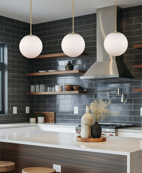 Ceres 12"  Mid-Century Modern Hanging Orb Pendant Light