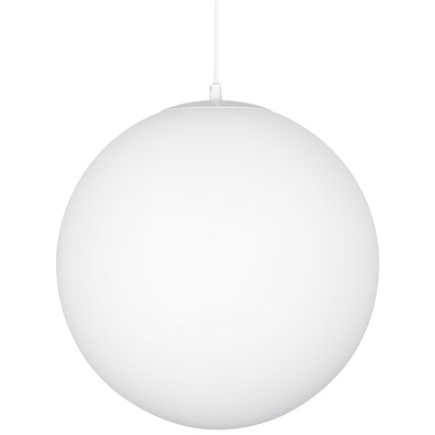 Kira Home Ceres 14" Mid-Century Modern Hanging Orb Pendant Light with Smooth Matte White Frosted Diffuser, White Finish