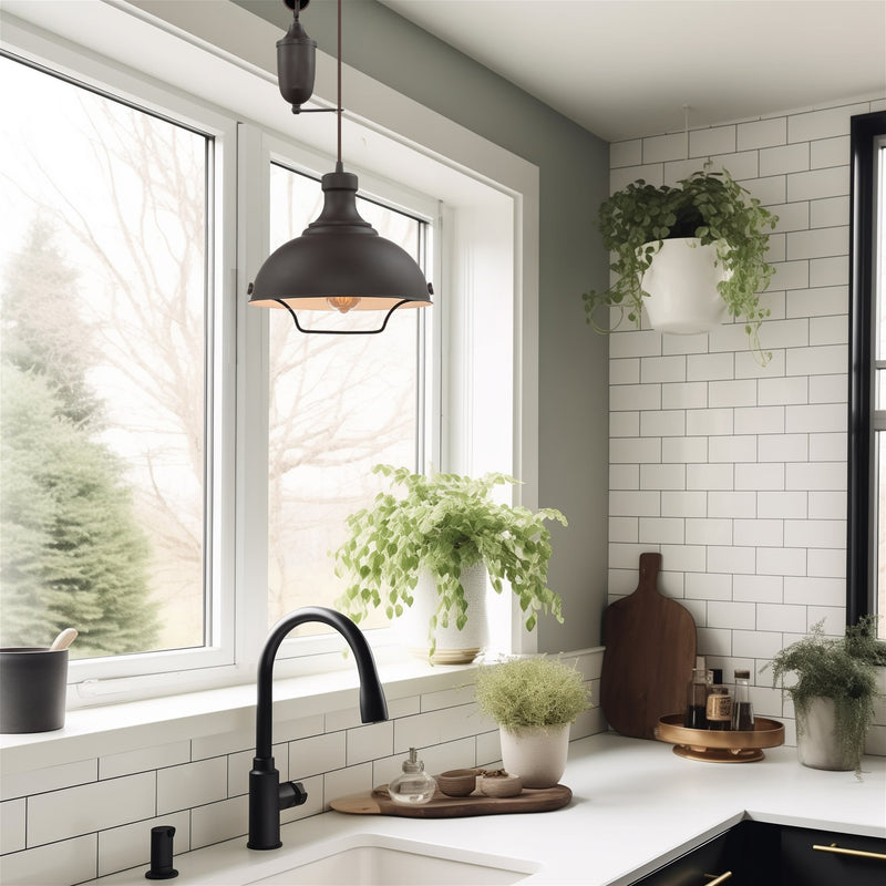 Sequoia 13" Large Industrial Farmhouse Pulley Pendant Light