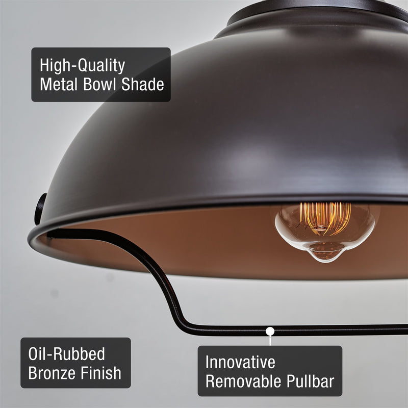 Sequoia 13" Large Industrial Farmhouse Pulley Pendant Light