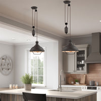 Sequoia 13" Large Industrial Farmhouse Pulley Pendant Light