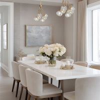 Kira Home Jewel 16" 6-Light Modern Crystal Pendant Chandelier, Adjustable Hanging Height, Cool Brass Finish