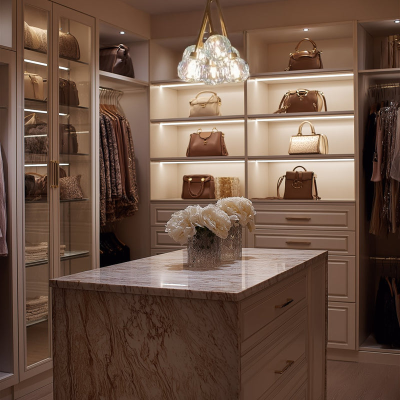 Kira Home Jewel 16" 6-Light Modern Crystal Pendant Chandelier, Adjustable Hanging Height, Cool Brass Finish