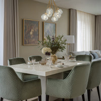 Kira Home Jewel 16" 6-Light Modern Crystal Pendant Chandelier, Adjustable Hanging Height, Cool Brass Finish