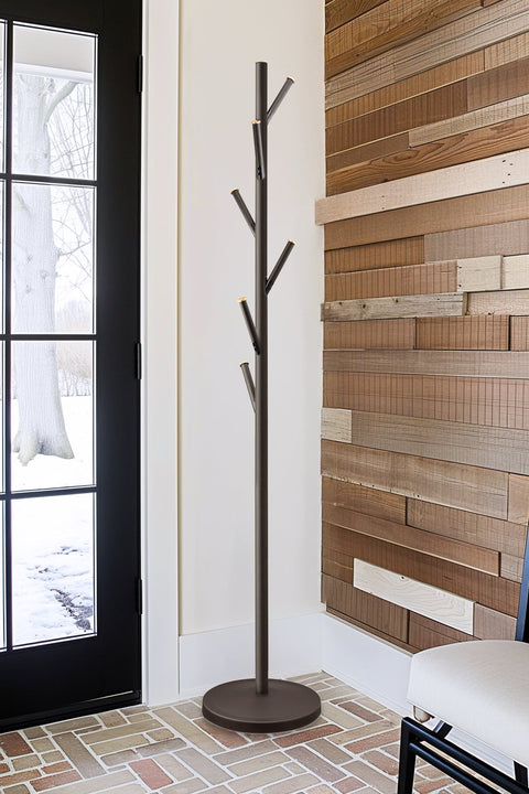 Addison 68" Modern 6 Hook Free Standing Metal Coat Rack, Oil-Rubbed Bronze