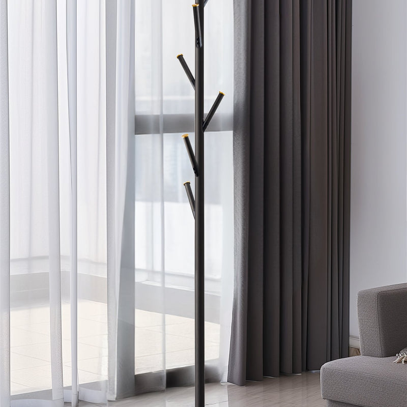 Addison 68" Modern 6 Hook Free Standing Metal Coat Rack, Oil-Rubbed Bronze