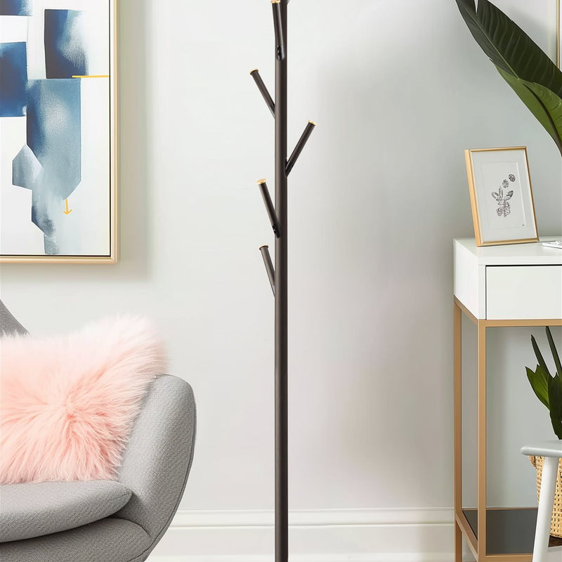 Addison 68" Modern 6 Hook Free Standing Metal Coat Rack, Oil-Rubbed Bronze