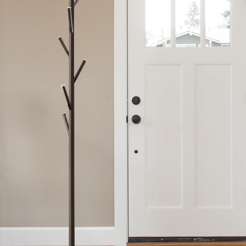 Addison 68" Modern 6 Hook Free Standing Metal Coat Rack, Oil-Rubbed Bronze