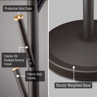 Addison 68" Modern 6 Hook Free Standing Metal Coat Rack, Oil-Rubbed Bronze