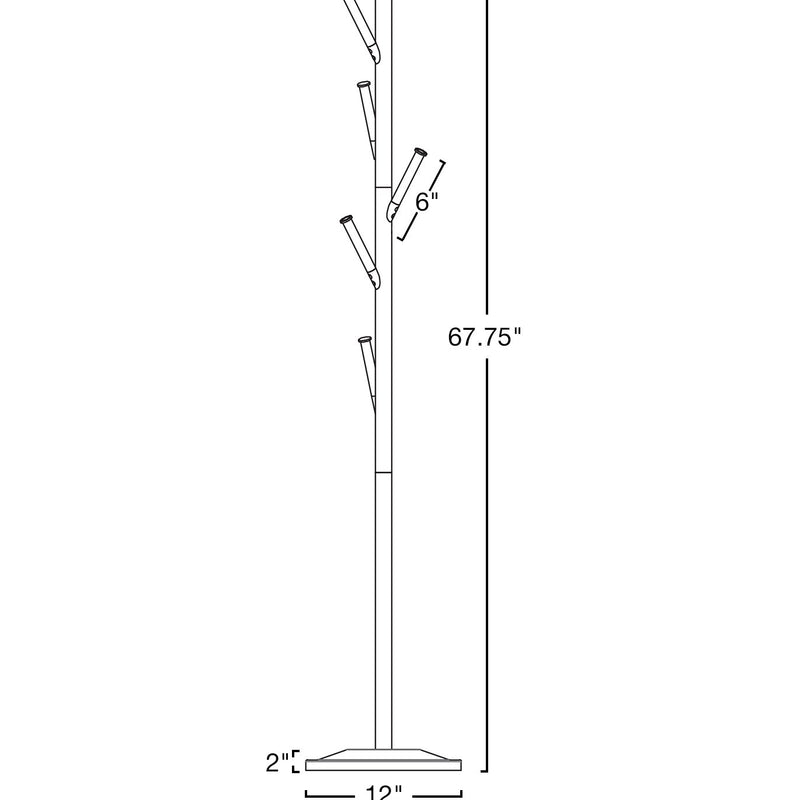 Addison 68" Modern 6 Hook Free Standing Metal Coat Rack, Oil-Rubbed Bronze