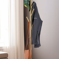 Addison 68" Modern 6 Hook Free Standing Metal Coat Rack, Cool Brass