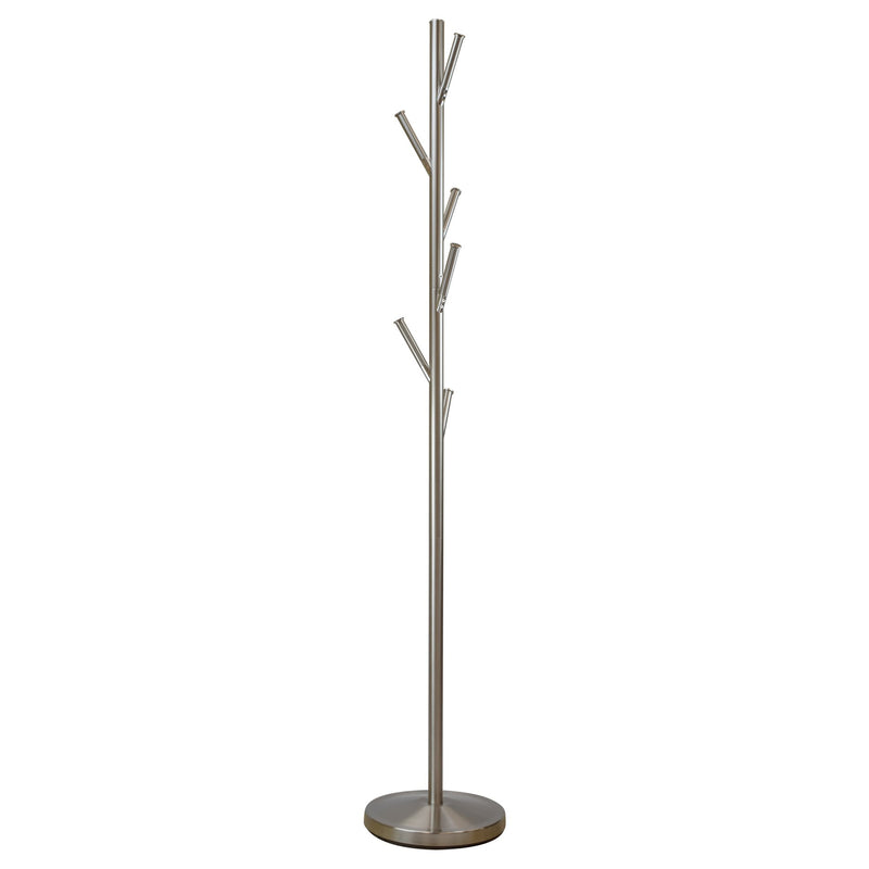 Addison 68" Free Standing Metal Coat Rack, Satin Steel