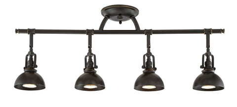 Kira Home Broadway 30" Industrial 4-Light Directional Track Lighting, Vintage Wall/Ceiling Light + Adjustable Heads, Oil Rubbed Bronze Finish