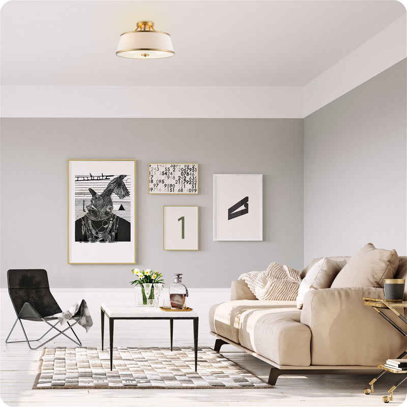 Zoey 18" Modern 3-Light Semi-Flush Mount Ceiling Light