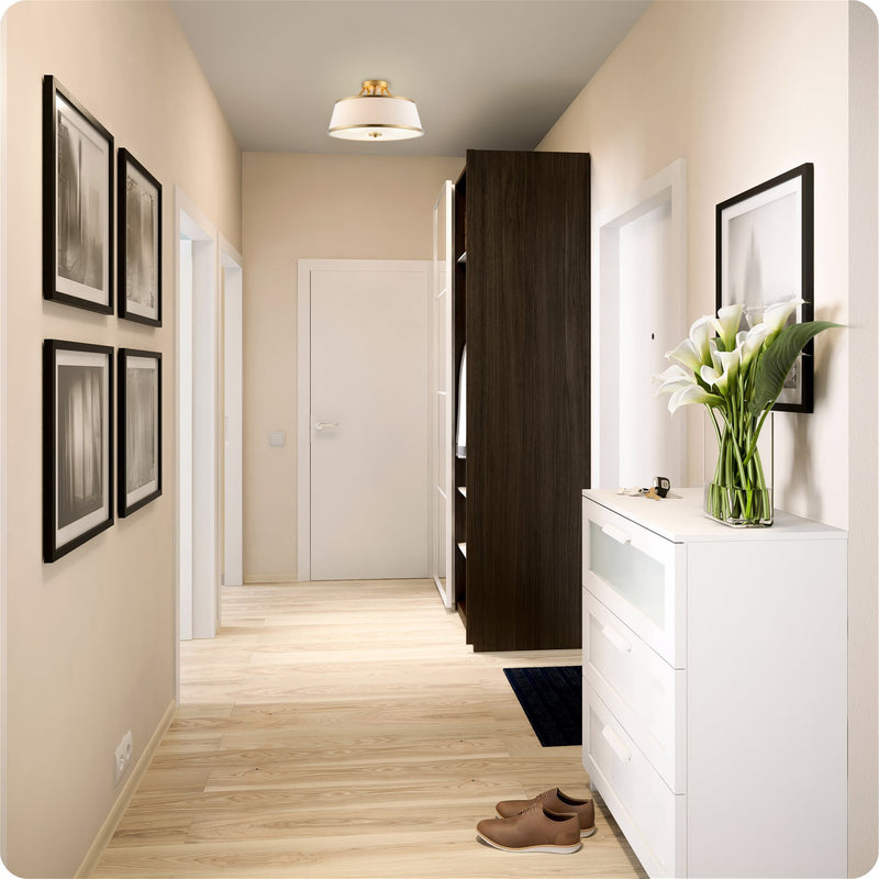 Zoey 18" Modern 3-Light Semi-Flush Mount Ceiling Light