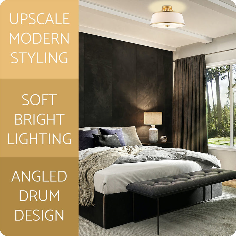 Zoey 18" Modern 3-Light Semi-Flush Mount Ceiling Light