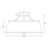 Zoey 18" Modern 3-Light Semi-Flush Mount Ceiling Light