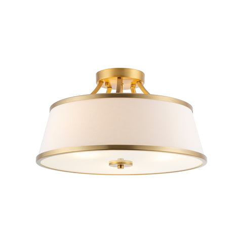Zoey 18" Modern 3-Light Semi-Flush Mount Ceiling Light