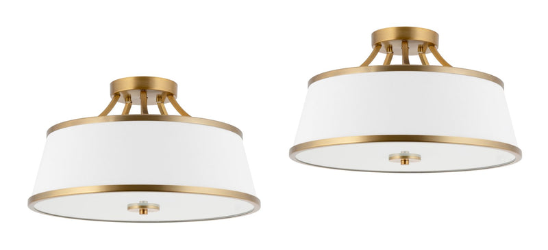 Zoey 18" Modern 3-Light Semi-Flush Mount Ceiling Light